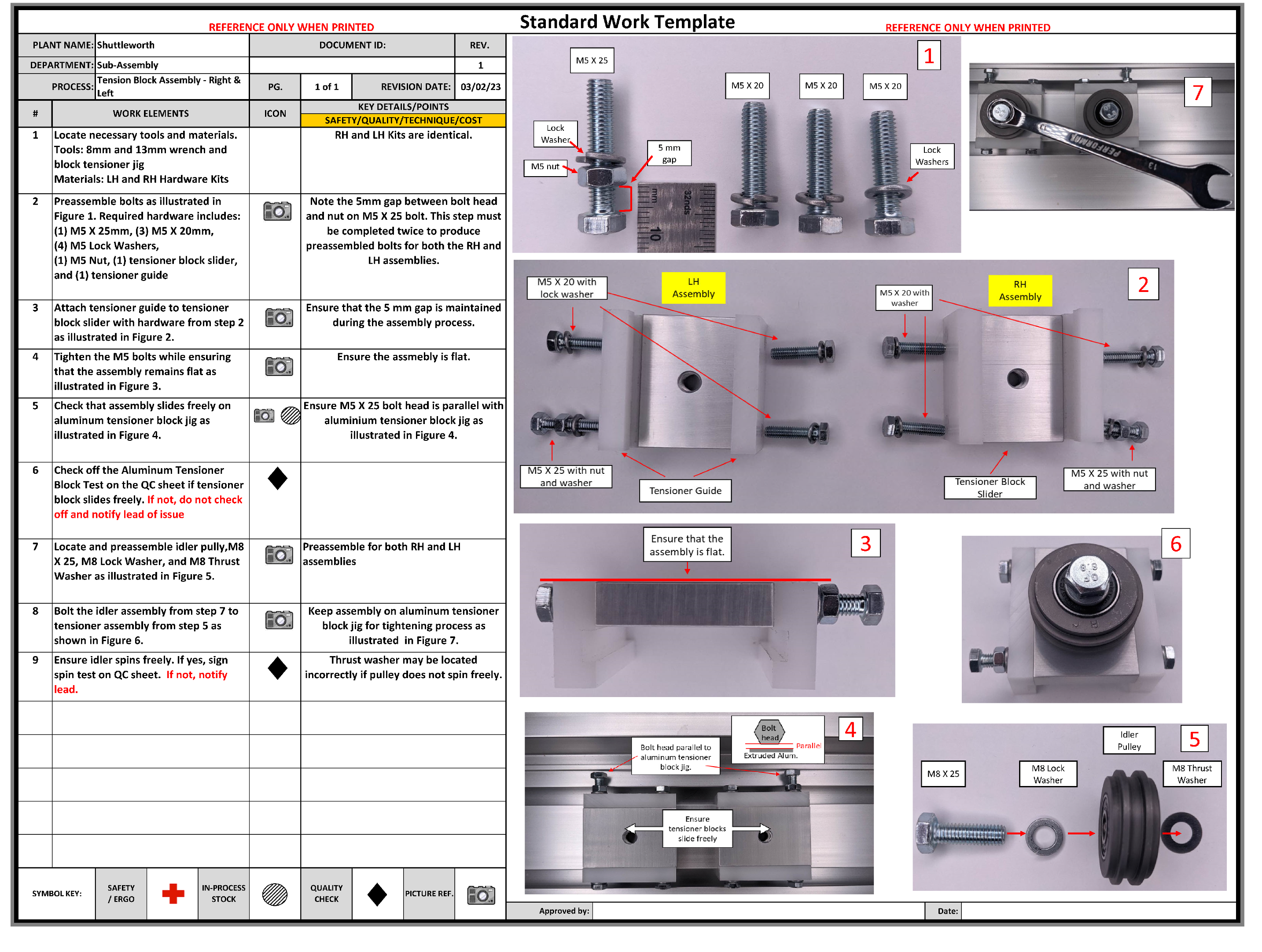Step 11 Standard Work Mechanical Assembly Example